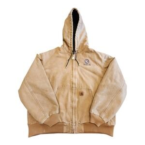 Carhartt J130 BRN Bomber Jacket Quilt Lined Duck‎ Canvas Chore Workwear Mens XL